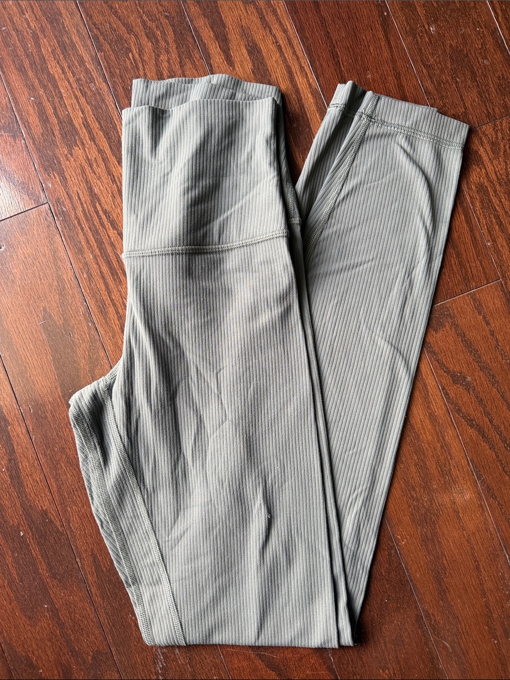 lululemon athletica Ribbed High-Rise Leggings in Sage Green